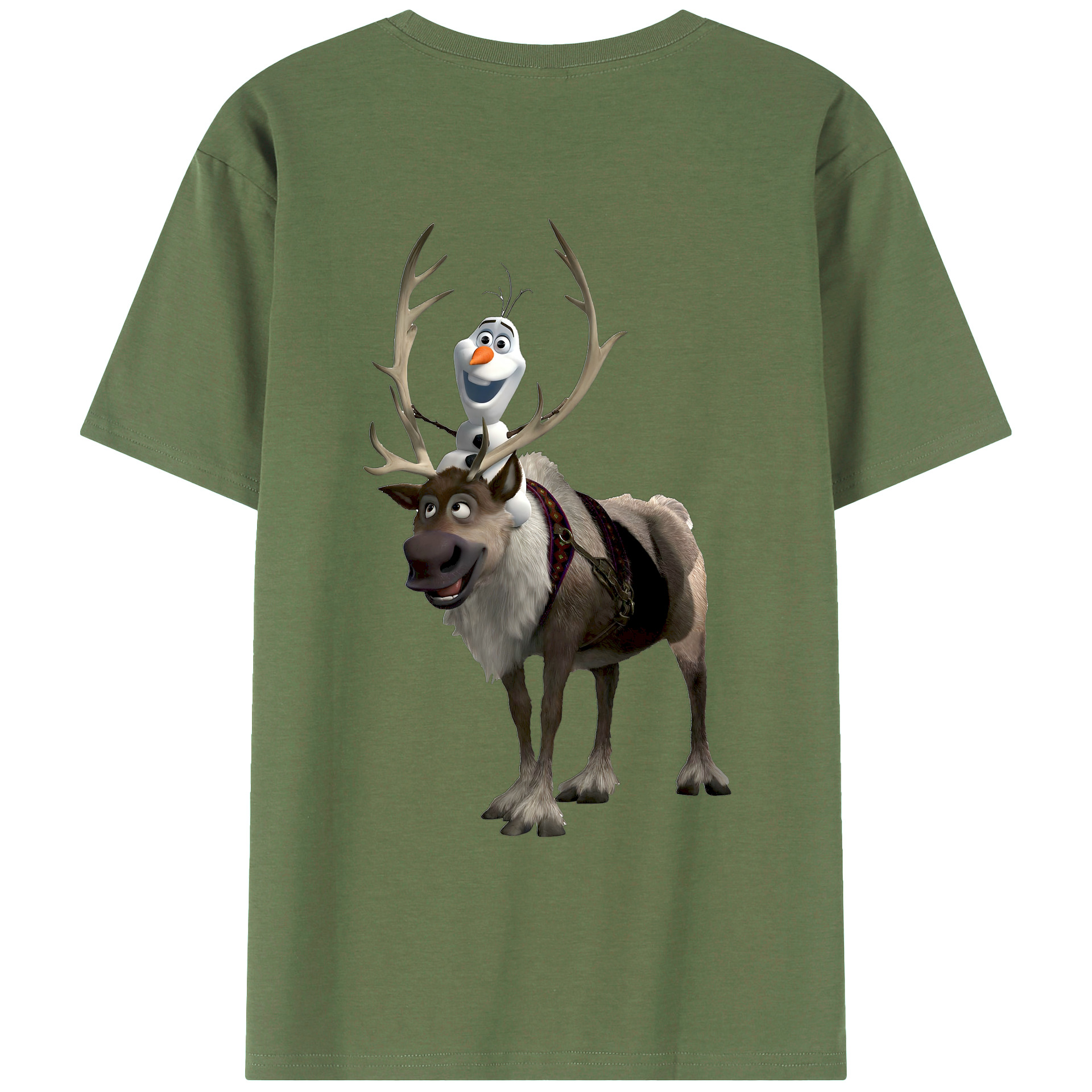 （画像用） アナと雪の女王 アンナ エルサ Frozen Anna Elsa 綿100％ メンズ半袖Tシャツ（バックプリント） 通気性